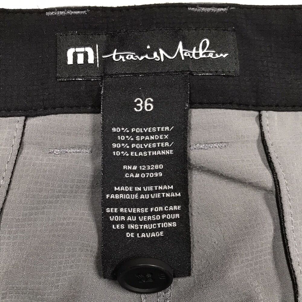TRAVIS MATHEW Starnes Golf Shorts Men 36 Gray Performance Rip Stop Stretch Chino - Picture 9 of 11
